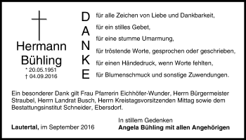 Anzeige von Hermann Bühling von MGO