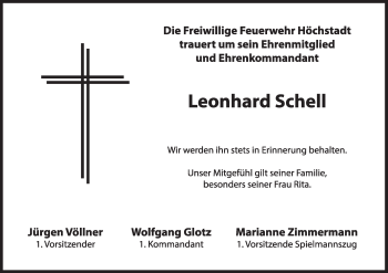 Anzeige von Leonhard Schell von MGO