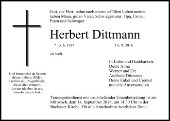 Anzeige von Herbert Dittmann von MGO