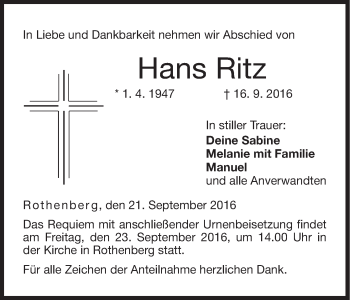 Anzeige von Hans Ritz von MGO