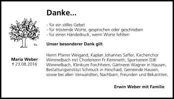 Anzeige von Maria Weber von MGO