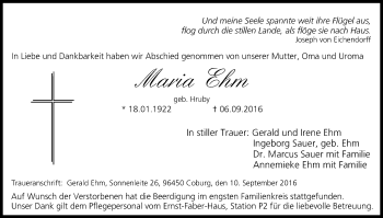 Anzeige von Maria Ehm von MGO
