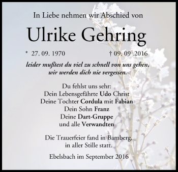 Anzeige von Ulrike Gehring von MGO