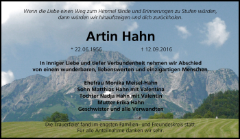 Anzeige von Artin Hahn von MGO