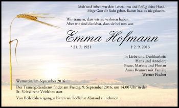Anzeige von Emma Hofmann von MGO