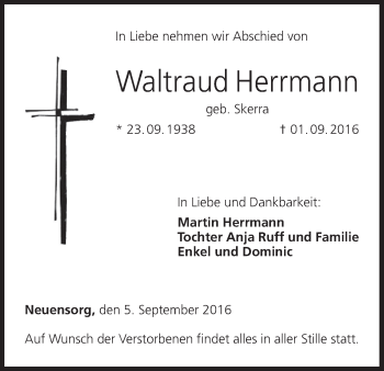 Anzeige von Waltraud Herrmann von MGO