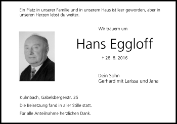 Anzeige von Hans Eggloff von MGO