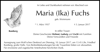 Anzeige von Maria  Fuchs von MGO