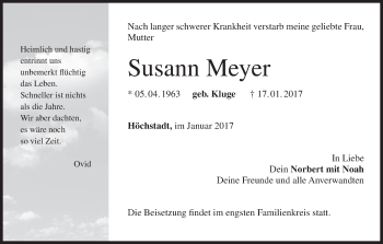 Anzeige von Susann Meyer von MGO