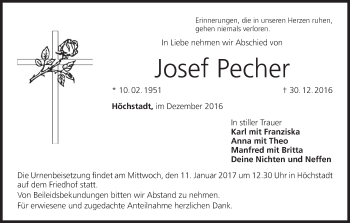 Anzeige von Josef Pecher von MGO