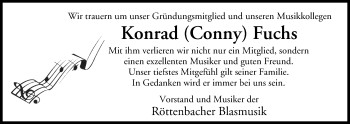 Anzeige von Konrad Conny Fuchs von MGO