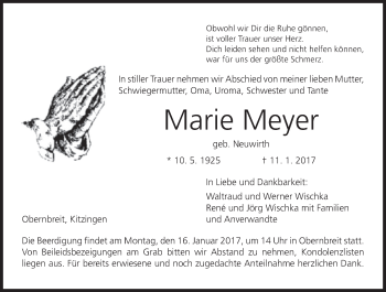 Anzeige von Marie Meyer von MGO