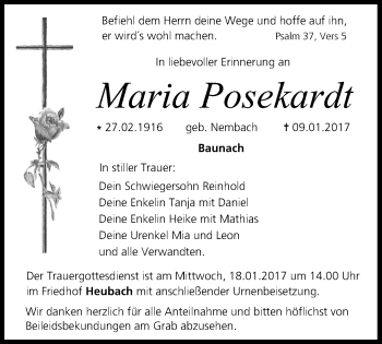 Anzeige von Maria Posekardt von MGO