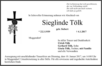 Anzeige von Sieglinde Tölk von MGO