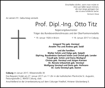 Anzeige von Otto Titz von MGO