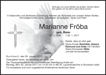 Anzeige von Marianne Fröba von MGO
