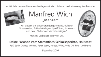 Anzeige von Manfred Wich von MGO