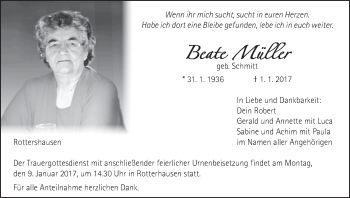 Anzeige von Beate Müller von MGO