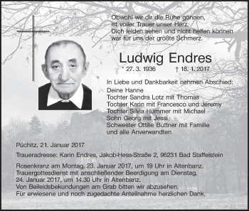 Anzeige von Ludwig Endres von MGO