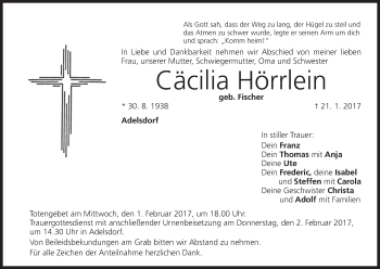 Anzeige von Cäcilia Hörrlein von MGO