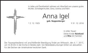Anzeige von Anna Igel von MGO
