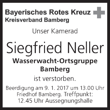 Anzeige von Siegfried Neller von MGO