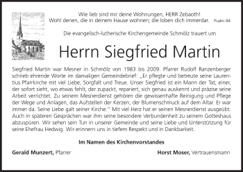 Anzeige von Siegfried Martin von MGO