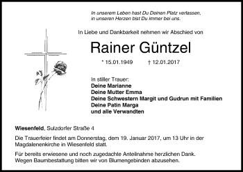 Anzeige von Rainer Güntzel von MGO