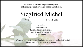 Anzeige von Siegfried Michel von MGO