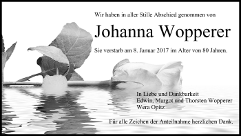 Anzeige von Johanna Wopperer von MGO