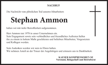 Anzeige von Stephan Ammon von MGO