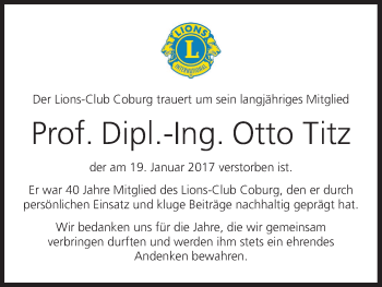 Anzeige von Otto Titz von MGO