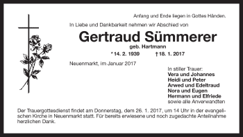 Anzeige von Gertraud Sümmerer von MGO