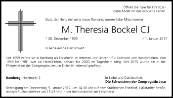 Anzeige von Theresia Bockel von MGO