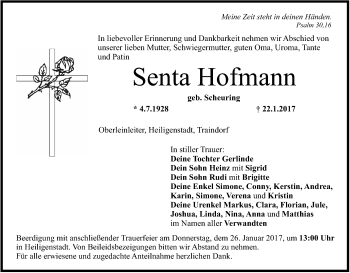 Anzeige von Senta Hofmann von MGO