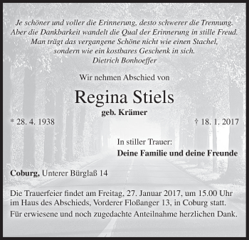 Anzeige von Regina Stiels von MGO