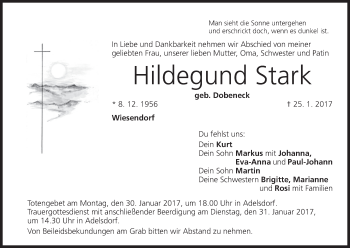 Anzeige von Hildegund Stark von MGO