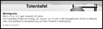Anzeige von Totentafel vom 19.01.2017 von MGO