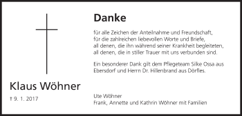 Anzeige von Klaus Wöhner von MGO