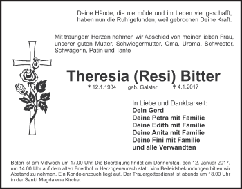 Anzeige von Theresia Bitter von MGO