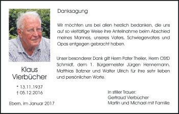 Anzeige von Gertraud Vierbücher von MGO