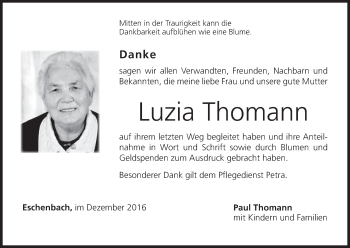Anzeige von Luzia Thomann von MGO