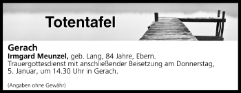 Anzeige von Totentafel vom 05.01.2017 von MGO