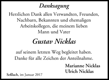 Anzeige von Gustav Nicklas von MGO