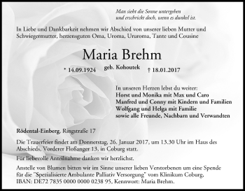 Anzeige von Maria Brehm von MGO