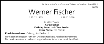 Anzeige von Werner Fischer von MGO