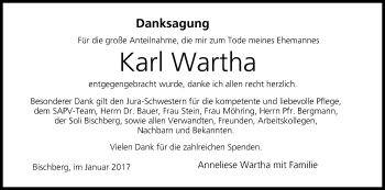 Anzeige von Karl Wartha von MGO