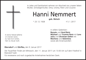 Anzeige von Hanni Nemmert von MGO