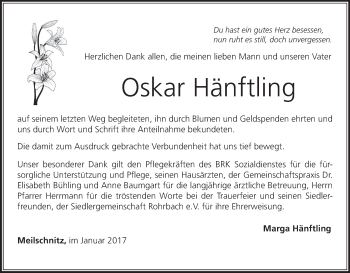 Anzeige von Oskar Hänftling von MGO