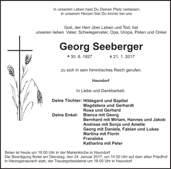 Anzeige von Georg Seeberger von MGO